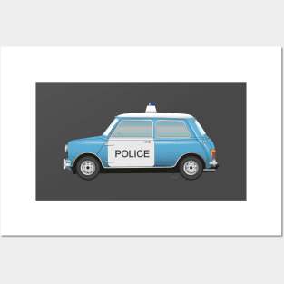 London Police Car - Morris Mini Illustration Posters and Art